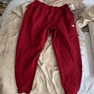 Red Champion sweatpants
